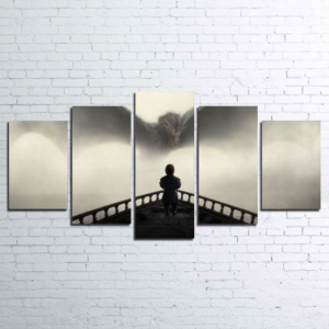 Tyrion Dragon Game Of Thrones 1 - Movie 5 Panel Canvas Art Wall Decor