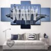 U.S. Navy Aircraft Carrier - Automative 5 Panel Canvas Art Wall Decor