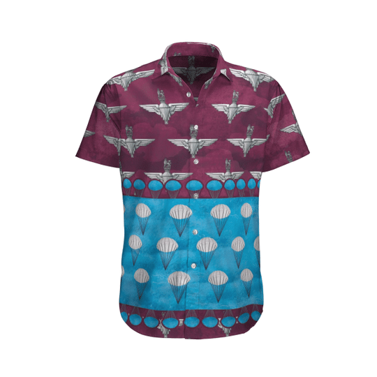 Uk Parachute Regiment Badge Maroon Hawaiian Shirt Uk Parachute Regiment Badge Maroon Hawaiian Shirt