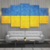 Ukraine Mosaics Flag - Sport 5 Panel Canvas Art Wall Decor