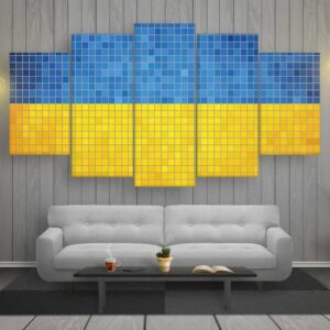 Ukraine Mosaics Flag - Sport 5 Panel Canvas Art Wall Decor