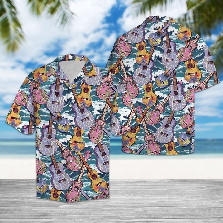 Ukulele For Summer Hawaiian Shirt Summer Button Up Ukulele For Summer Hawaiian Shirt Summer Button Up
