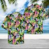 Ukulele Yellow Hibiscus Flower Hawaiian Shirt Summer Button Up