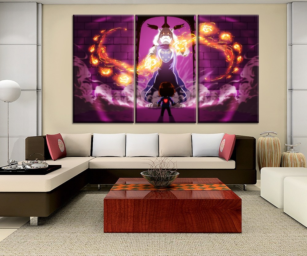 Undertale Frisk Toriel Gaming 3 Pieces - 3 Panel Canvas Art Wall Decor Undertale Frisk Toriel Gaming 3 Pieces - 3 Panel Canvas Art Wall Decor