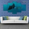 Underwater Best Buds - Anime 5 Panel Canvas Art Wall Decor