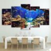 Underwater Sea Fish Coral Reefs - Ocean 5 Panel Canvas Art Wall Decor