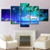 Unicorn In Wonderland - Abstract Animal 5 Panel Canvas Art Wall Decor