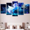 Unicorn Un-007 - Animal 5 Panel Canvas Art Wall Decor