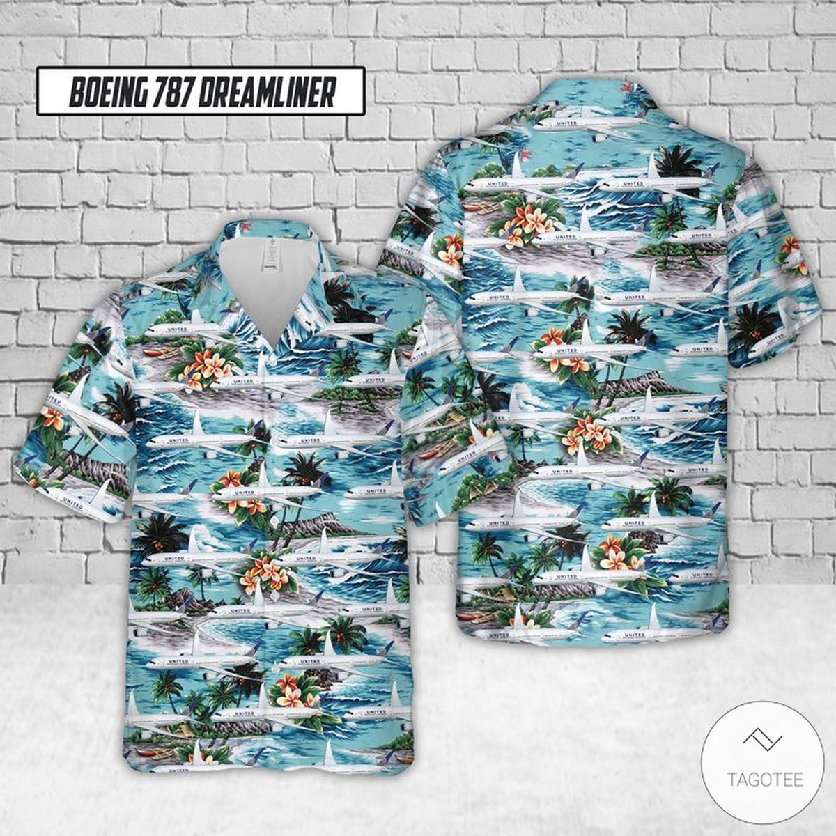United Airlines Boeing 787 Dreamliner Hawaiian Shirt United Airlines Boeing 787 Dreamliner Hawaiian Shirt