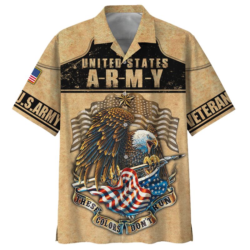 United States Army These Color Don’T Run Eagle Hawaiian Shirt United States Army These Color Don’T Run Eagle Hawaiian Shirt