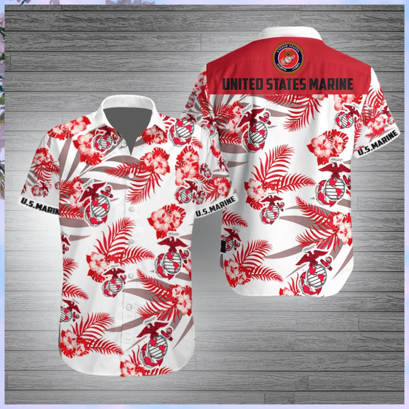 United States Marine Corps Hawaiian Shirt United States Marine Corps Hawaiian Shirt