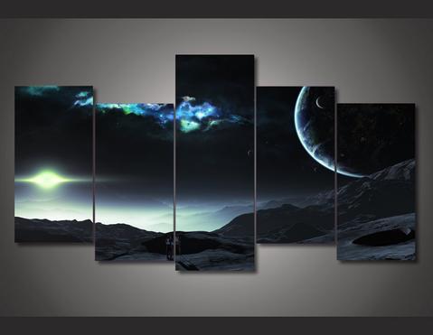 Universe And Planet - Nature 5 Panel Canvas Art Wall Decor Universe And Planet - Nature 5 Panel Canvas Art Wall Decor