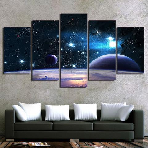 Universe Galaxy Starry Sky - Space 5 Panel Canvas Art Wall Decor Universe Galaxy Starry Sky - Space 5 Panel Canvas Art Wall Decor