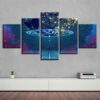 Universe Planet And Starry Sky - Space 5 Panel Canvas Art Wall Decor