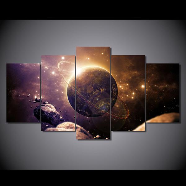 Universe Planet - Sapce 5 Panel Canvas Art Wall Decor Universe Planet - Sapce 5 Panel Canvas Art Wall Decor