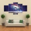 Universe Scene With Planets Stars And Galaxies - Space 5 Panel Canvas Art Wall Decor