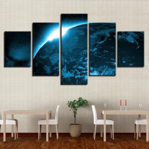 Universe Space Planet Earth Abstract - Space 5 Panel Canvas Art Wall Decor