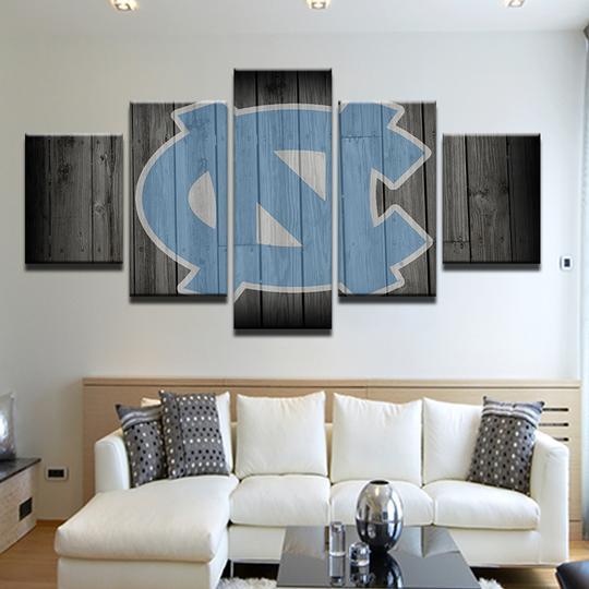 University Of North Carolina Tar Heels Unc - Sport 5 Panel Canvas Art Wall Decor-CV University Of North Carolina Tar Heels Unc - Sport 5 Panel Canvas Art Wall Decor-CV