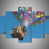 Up 4 - Cartoon 5 Panel Canvas Art Wall Decor