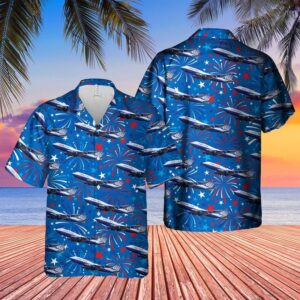 Us Airlines 4 Boeing 747 422 4Th Of July Hawaiian Shirt