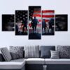 Us American Flag With Soldiers Military - Army 5 Panel Canvas Art Wall Decor