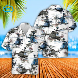Us Army Bell Oh-58 Kiowa Full Print Hawaiian Shirt