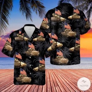Us Army M2A3 Bradley Tank 4Th Of July Hawaiian Shirt