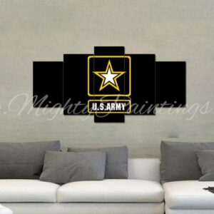 Us Army Wall Art Canvas - Army Rangers- Military Art- Patriotic Wall Art- Navy Seals- Army Wall Decor- Us Marines - Army 5 Panel Canvas Art Wall Decor