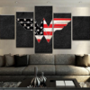Us Flag Wonder Woman - Abstract 5 Panel Canvas Art Wall Decor