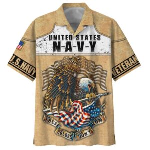Us Navy Veteran Eagle These Colors Don’T Run Hawaiian Shirt