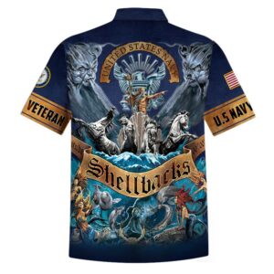 Us Navy Veteran Retired Shellbacks Hawaiian Shirt