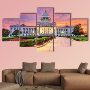 Usa At The State Capitol - Nature 5 Panel Canvas Art Wall Decor