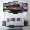 Uss Midway Aircraft Carrier - Aircraft 5 Panel Canvas Art Wall Decor