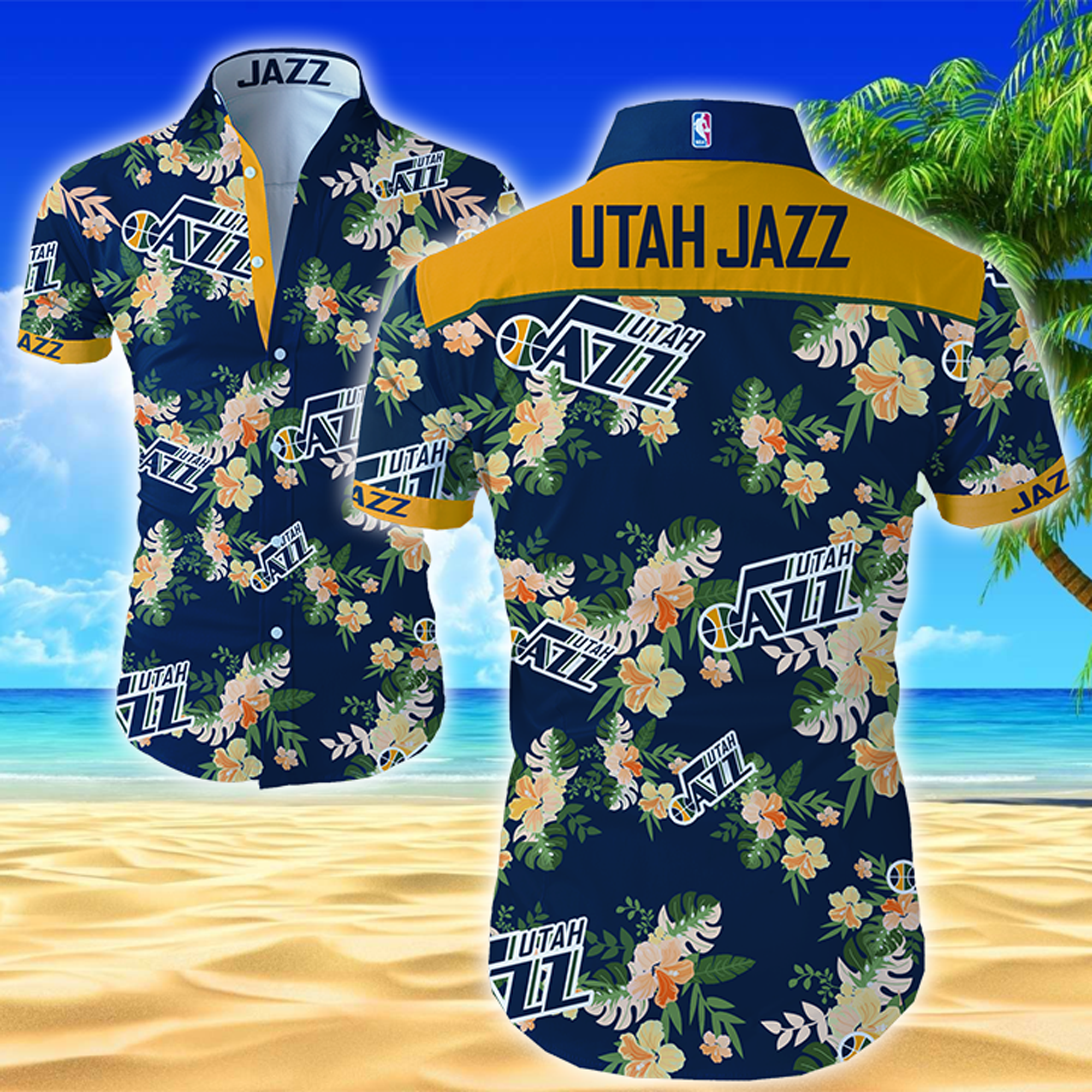 Utah Jazz Hawaiian Shirt Summer Button Up Utah Jazz Hawaiian Shirt Summer Button Up