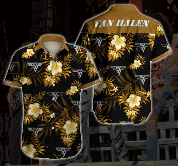 Van Halen Hawaiian Shirt Summer Button Up Van Halen Hawaiian Shirt Summer Button Up