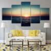 Vast open sea sunset - Nature 5 Panel Canvas Art Wall Decor