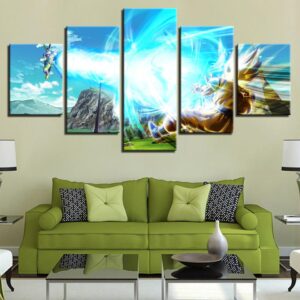 Vegeta Dragon Ball Z Super Saiyan - Anime 5 Panel Canvas Art Wall Decor