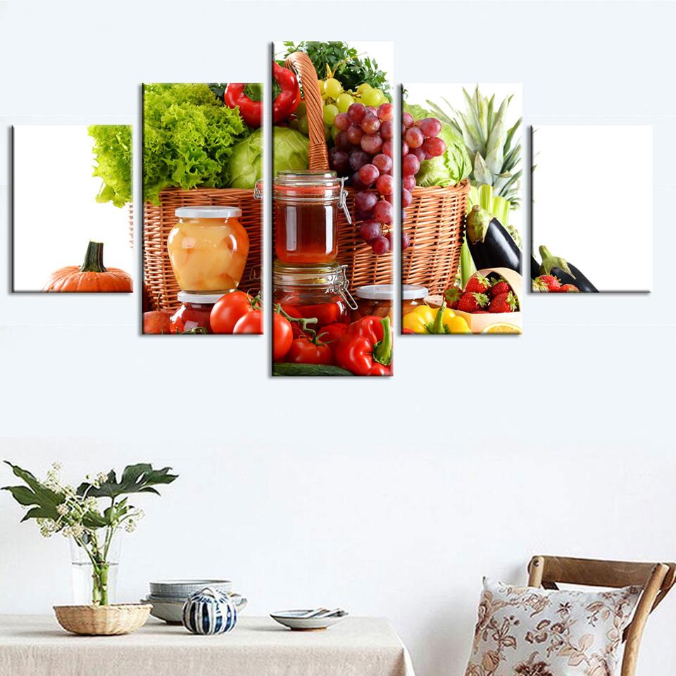 Vegetable 12 - Kitchen 5 Panel Canvas Art Wall Decor Vegetable 12 - Kitchen 5 Panel Canvas Art Wall Decor