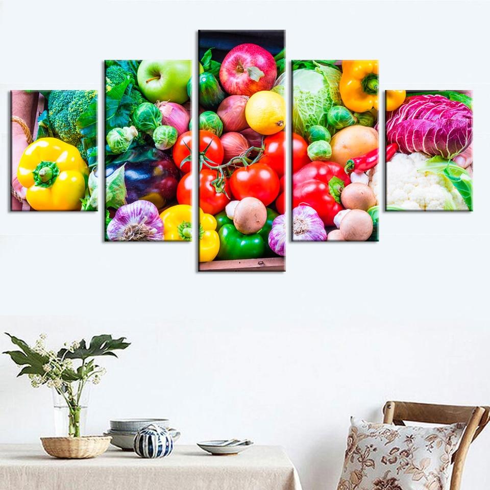Vegetable 17 - Kitchen 5 Panel Canvas Art Wall Decor Vegetable 17 - Kitchen 5 Panel Canvas Art Wall Decor
