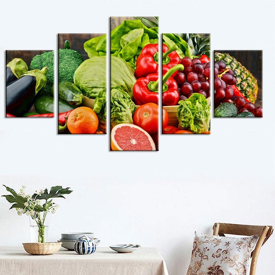 Vegetable 18 - Kitchen 5 Panel Canvas Art Wall Decor Vegetable 18 - Kitchen 5 Panel Canvas Art Wall Decor