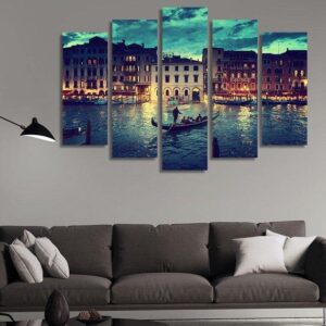 Venice Italy 02 - Nature 5 Panel Canvas Art Wall Decor