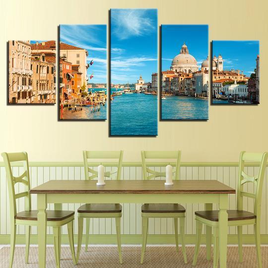 Venice Italy 1 - Nature 5 Panel Canvas Art Wall Decor Venice Italy 1 - Nature 5 Panel Canvas Art Wall Decor
