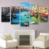 Venice water city boat river - Nature 5 Panel Canvas Art Wall Decor