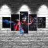 Venom Vs Spiderman - Movie 5 Panel Canvas Art Wall Dï¿½Cor