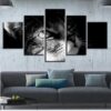 Very Lovely Cats - Animal 5 Panel Canvas Art Wall Decor