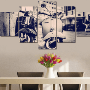 Vespa Scooter - Automatic 5 Panel Canvas Art Wall Decor