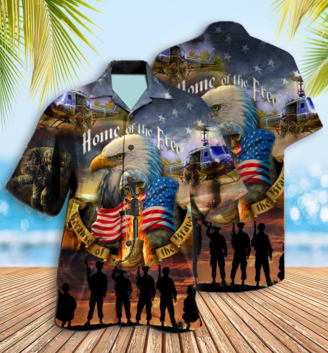 Veteran Home Of The Free Because Of The Brave Hawaiian Shirt Veteran Home Of The Free Because Of The Brave Hawaiian Shirt