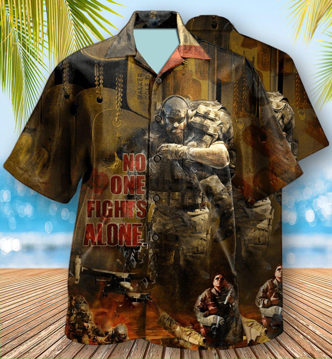 Veteran No One Fights Alone Hawaiian Shirt Veteran No One Fights Alone Hawaiian Shirt