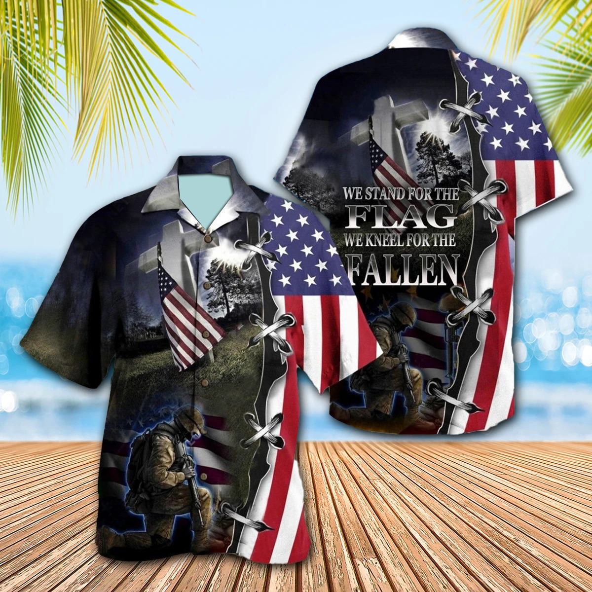 Veteran We Stan For The Flag Kneel For The Fallen Hawaiian Shirt Veteran We Stan For The Flag Kneel For The Fallen Hawaiian Shirt