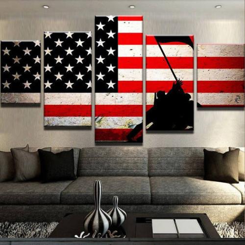 Veterans - Army 5 Panel Canvas Art Wall Decor Veterans - Army 5 Panel Canvas Art Wall Decor